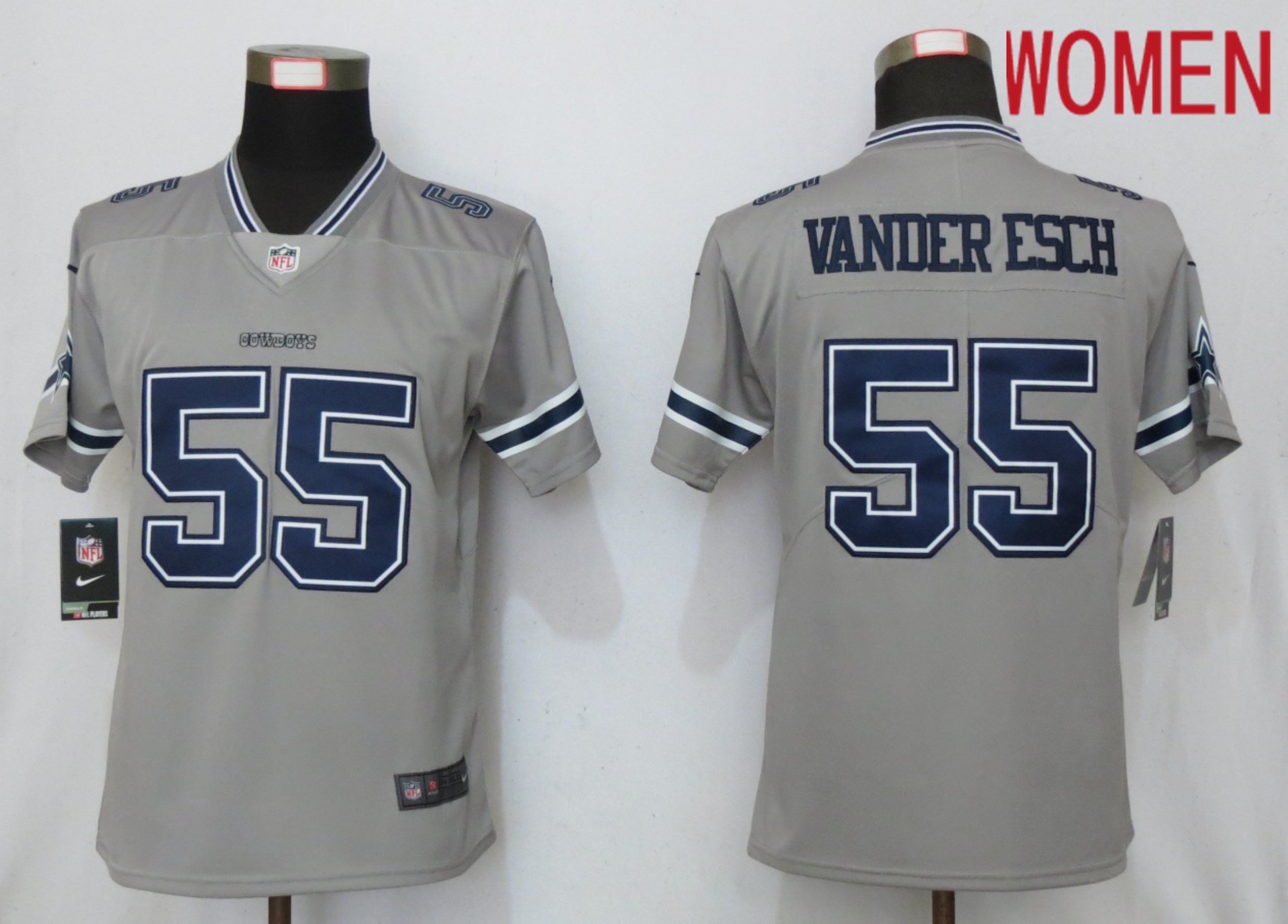 Women Dallas Cowboys #55 Vander esch 2019 Vapor Untouchable Nike Gray Inverted Elite Playe NFL Jerseys->youth nfl jersey->Youth Jersey